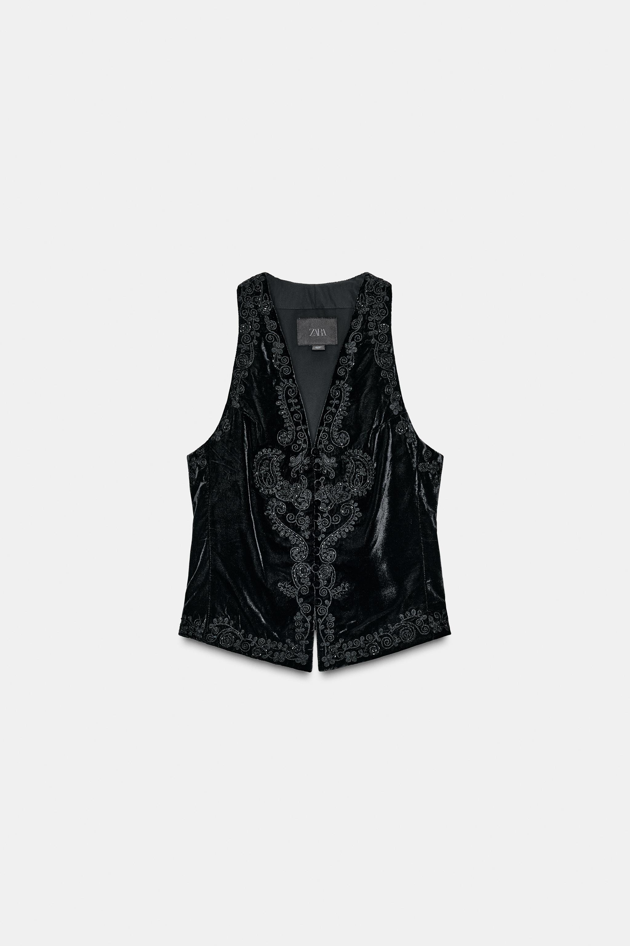 ZW COLLECTION LIMITED EDITION EMBROIDERED VELVET VEST
